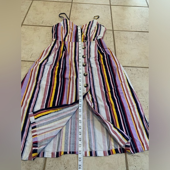 JustFab Multi-Color Striped Spaghetti Strap Dress - Picture 9 of 9